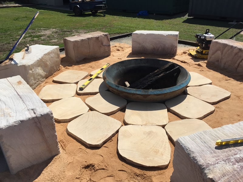 Fire Pit Sandstone Seating