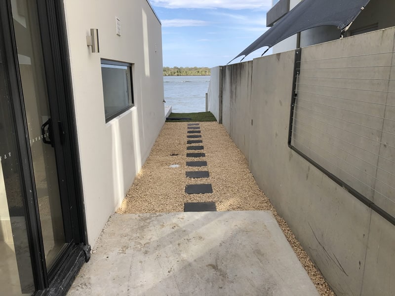 paving pathway side of house