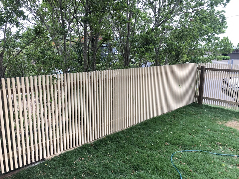 Wooden batten fence